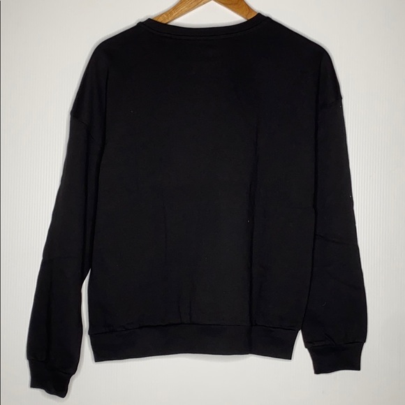 Peanuts Black Spooky Snoopy Halloween Pullover Sweatshirt Sweater Juniors M NEW - Picture 7 of 7